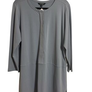 Lauren Ralph Lauren 3/4 Sleeve Tunic Light Blue Stretch Button Top/ Dress - 2XL